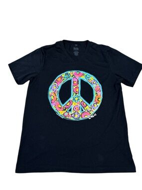 Callie Ann Stelter Floral Peace Tee by Texas True Threads Black
